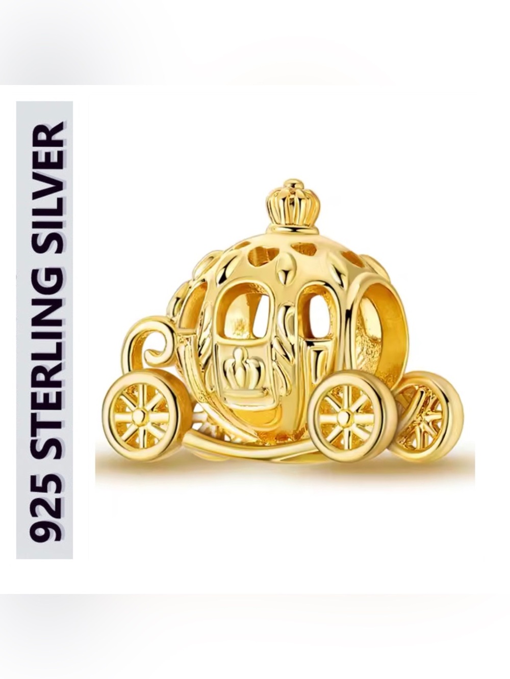 🌟🌟 14K Gold Plated Golden Princess Carriage Charm